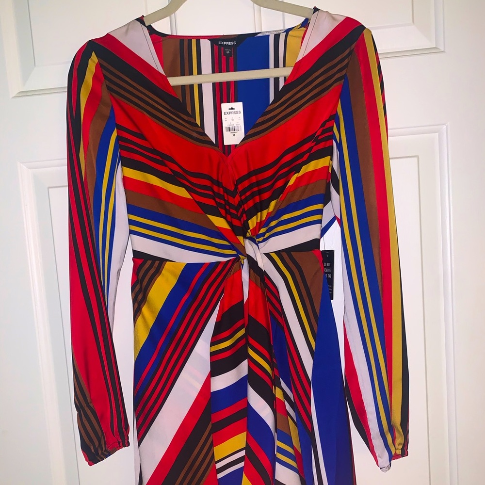 Express Multi Colored Long Sleeve Dress 👗